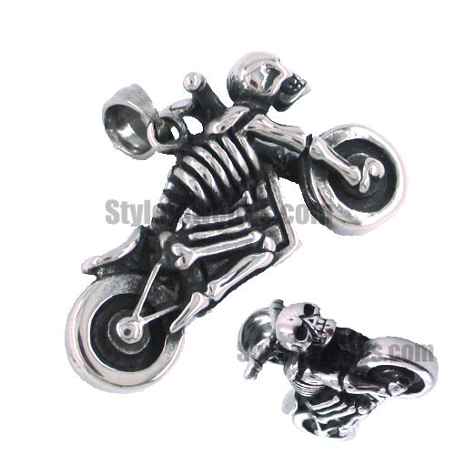 Stainless steel jewelry pendant motorcycle biker pendant skull pendant SWP0084 - Click Image to Close